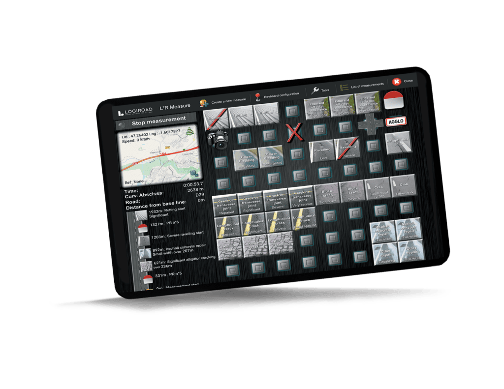 visual of the L2R Mesure software by logiroad.