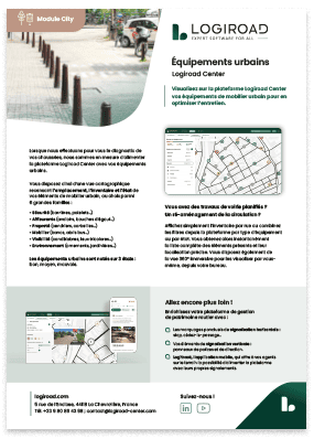 Brochure pour Mobiliers Urbains de Logiroad Center.