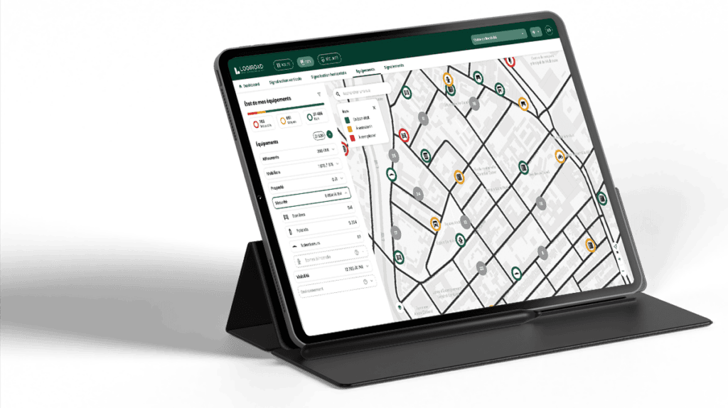 Interface du module équipement urbains sur Logiroad Center