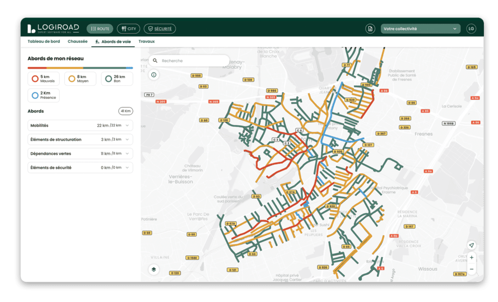 Abords de voie réseau routier