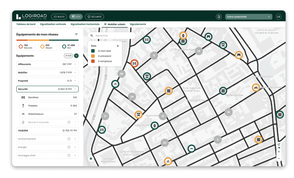 Inventaire mobilier urbain